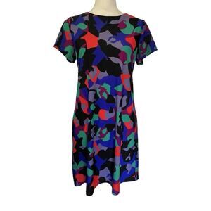 Jude Connally Jersey Abstract Mini‎ Shift Dress Size S Multicolor Stretch Travel